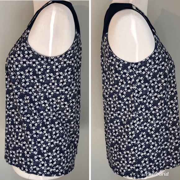 Levi’s Navy Blue White Ditsy Print Tank, size Small - Picture 2 of 8